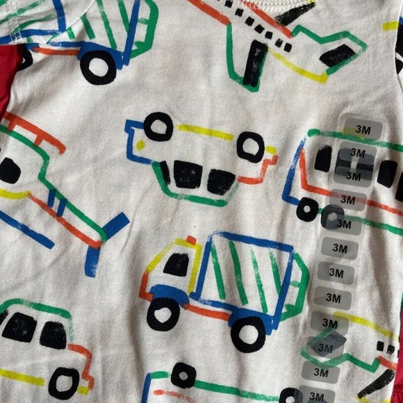 Carter's Baby Boy's 2-Piece Romper Bodysuit Short CARS Red Blue Mult Sizes‎ - Picture 2 of 3